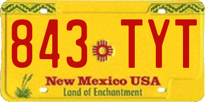 NM license plate 843TYT