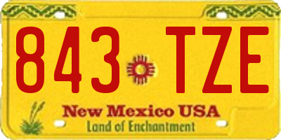 NM license plate 843TZE