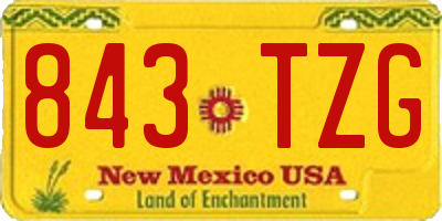 NM license plate 843TZG