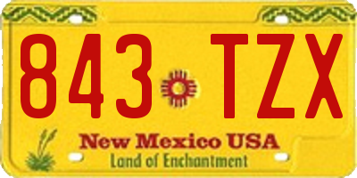 NM license plate 843TZX