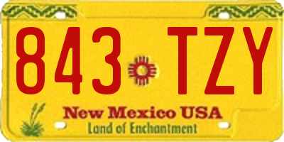 NM license plate 843TZY