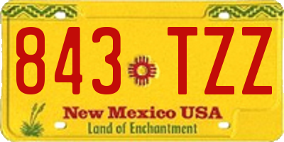 NM license plate 843TZZ