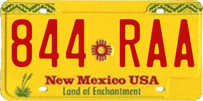 NM license plate 844RAA