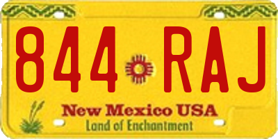 NM license plate 844RAJ