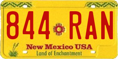 NM license plate 844RAN