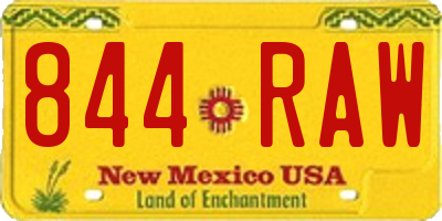 NM license plate 844RAW