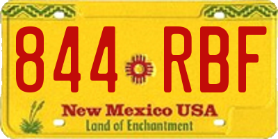NM license plate 844RBF