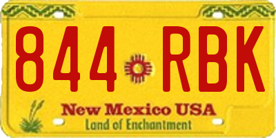 NM license plate 844RBK