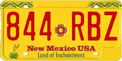 NM license plate 844RBZ