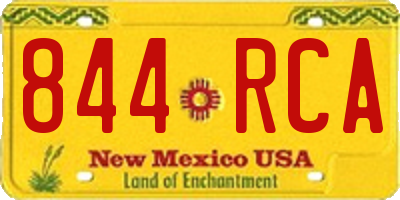 NM license plate 844RCA