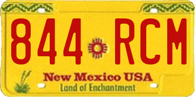 NM license plate 844RCM