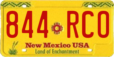 NM license plate 844RCO