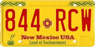 NM license plate 844RCW