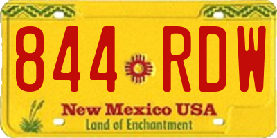 NM license plate 844RDW