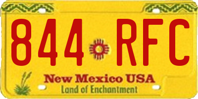 NM license plate 844RFC