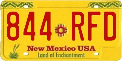 NM license plate 844RFD