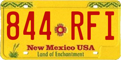 NM license plate 844RFI