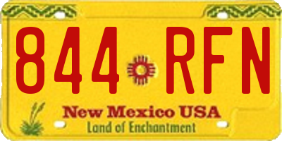 NM license plate 844RFN