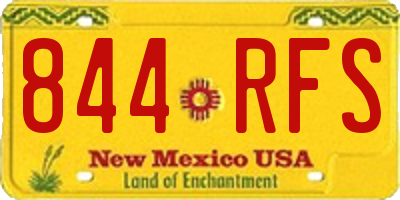 NM license plate 844RFS