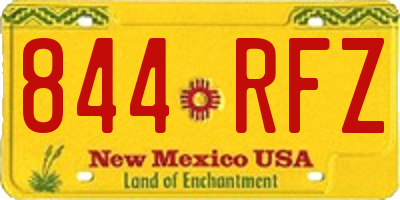 NM license plate 844RFZ