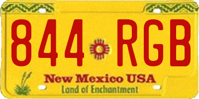 NM license plate 844RGB