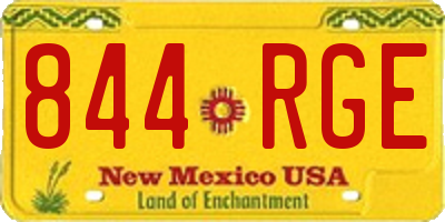 NM license plate 844RGE