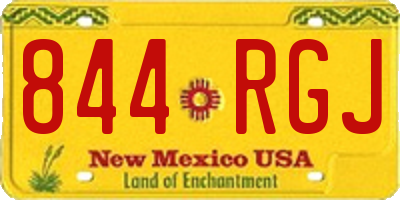 NM license plate 844RGJ