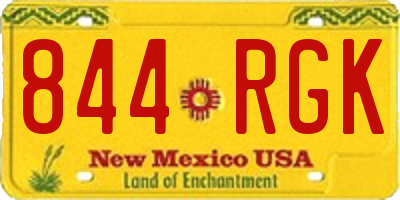 NM license plate 844RGK