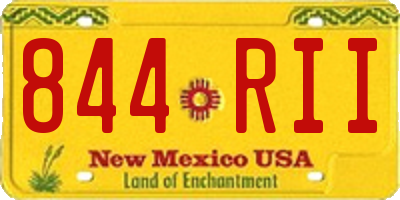 NM license plate 844RII