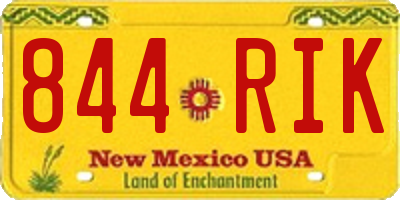 NM license plate 844RIK