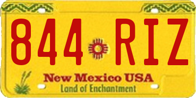 NM license plate 844RIZ