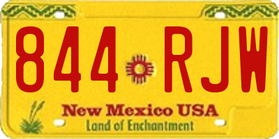 NM license plate 844RJW