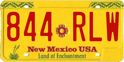 NM license plate 844RLW