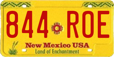 NM license plate 844ROE