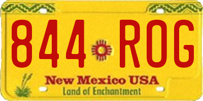 NM license plate 844ROG