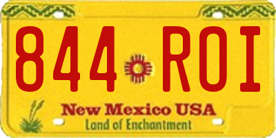 NM license plate 844ROI