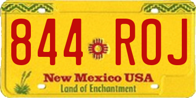 NM license plate 844ROJ