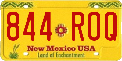 NM license plate 844ROQ