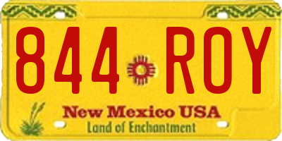 NM license plate 844ROY