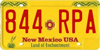 NM license plate 844RPA