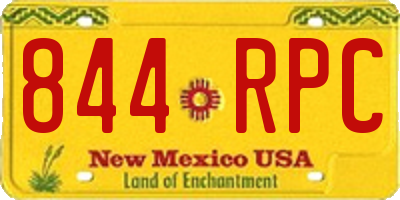 NM license plate 844RPC