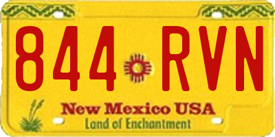 NM license plate 844RVN