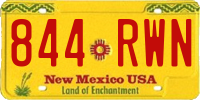 NM license plate 844RWN