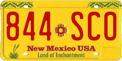 NM license plate 844SCO