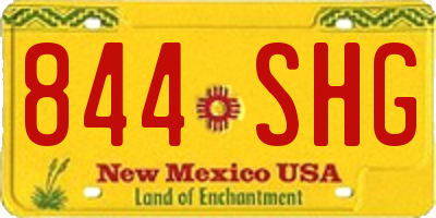 NM license plate 844SHG