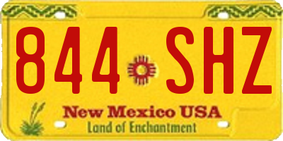 NM license plate 844SHZ