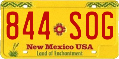 NM license plate 844SOG