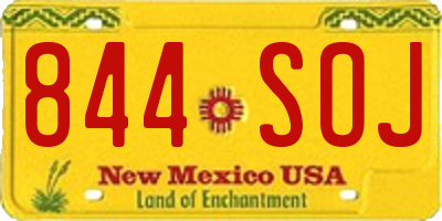 NM license plate 844SOJ