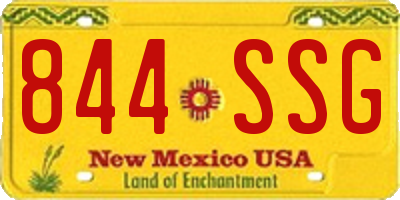 NM license plate 844SSG