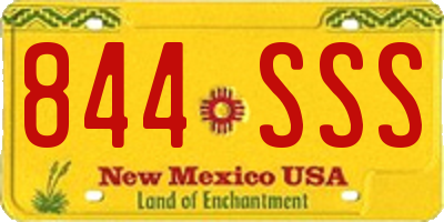 NM license plate 844SSS